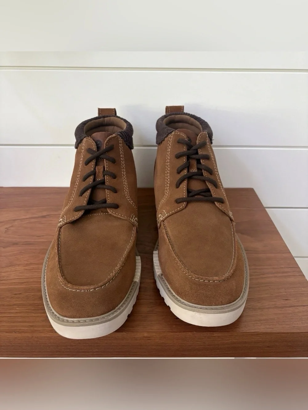 Clarks Men's Barnes Mid Oxford Chukka Boots Brown Suede Size 12 US Business Work